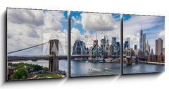 Obraz s hodinami 3D tdln - 150 x 50 cm F_BM58405422 - New York City in the glow of sunset