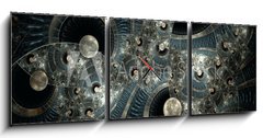 Obraz s hodinami   Colorful fractal glass, digital artwork for creative, 150 x 50 cm