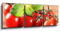 Obraz s hodinami   Bunch of red tomatoes, 150 x 50 cm