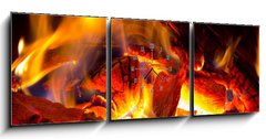 Obraz s hodinami   flame of fire, 150 x 50 cm