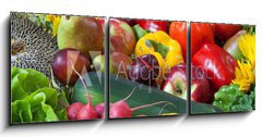 Obraz s hodinami   Close up off verdure, 150 x 50 cm