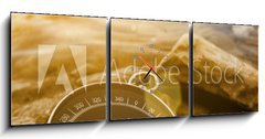 Obraz s hodinami   compass on the shore at sunrise, 150 x 50 cm