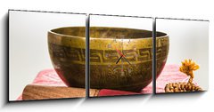 Obraz s hodinami   Tibetan bowl, 150 x 50 cm