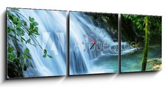 Obraz s hodinami 3D tdln - 150 x 50 cm F_BM60803084 - Waterfall in Mexico - Vodopd v Mexiku