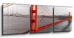 Obraz s hodinami   Golden Gate, San Francisco, California, USA., 150 x 50 cm