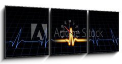 Obraz s hodinami   Heart machine display, 150 x 50 cm