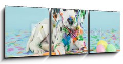 Obraz s hodinami 3D tdln - 150 x 50 cm F_BM62241227 - Easter Dalmatain Puppy