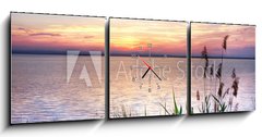 Obraz s hodinami 3D tdln - 150 x 50 cm F_BM62496449 - el lago de las nubes de colores