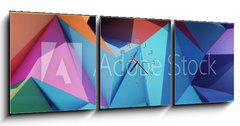 Obraz s hodinami 3D tdln - 150 x 50 cm F_BM62526017 - Abstract geometric background