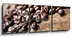 Obraz s hodinami 3D tdln - 150 x 50 cm F_BM62551378 - Coffee on Wood