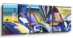 Obraz s hodinami 3D tdln - 150 x 50 cm F_BM62650225 - Graffiti