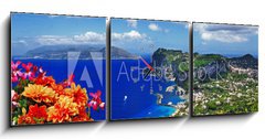Obraz s hodinami   beautiful Capri island  Italian travel series, 150 x 50 cm