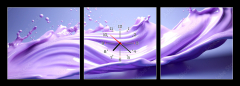 Obraz s hodinami 3D tdln - 150 x 50 cm F_BM628987228 - Abstract purple fluid art in bright colors. Lavender background for advertising cosmetic products.Generative Ai content.