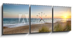 Obraz s hodinami 3D tdln - 150 x 50 cm F_BM63072638 - Sunset Beach
