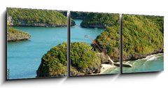 Obraz s hodinami 3D tdln - 150 x 50 cm F_BM6309032 - Arial view from Govenors Island, Hundred Islands resort