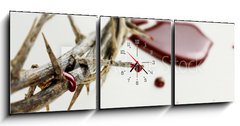 Obraz s hodinami   Drops of Blood, 150 x 50 cm