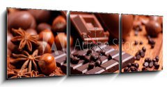 Obraz s hodinami 3D tdln - 150 x 50 cm F_BM63094547 - uova pasquali e cioccolato assortito sul tavolo di legno