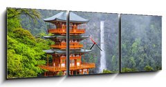 Obraz s hodinami 3D tdln - 150 x 50 cm F_BM64270219 - Nachi, Japan at Kumano Nachi Taisha Shrine and Waterfall