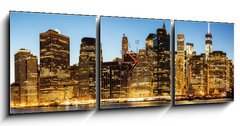 Obraz s hodinami   Panorama of New York City, 150 x 50 cm