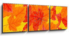 Obraz s hodinami 3D tdln - 150 x 50 cm F_BM6504633 - autumn leaves