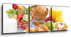 Obraz s hodinami   Healthy breakfast on the table, 150 x 50 cm