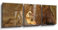 Obraz s hodinami   Clay huge caves beautifully illuminated, 150 x 50 cm