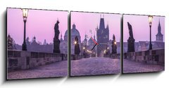 Obraz s hodinami 3D tdln - 150 x 50 cm F_BM65732979 - Karlov Bridge