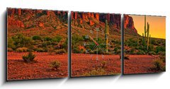 Obraz s hodinami 3D tdln - 150 x 50 cm F_BM66008213 - Desert sunset with mountain near Phoenix, Arizona, USA