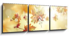 Obraz s hodinami 3D tdln - 150 x 50 cm F_BM66663515 - Autumn leaves