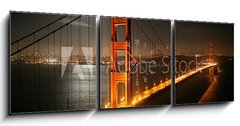 Obraz s hodinami 3D tdln - 150 x 50 cm F_BM673675 - golden gate