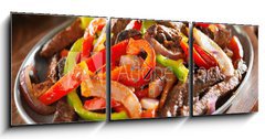 Obraz s hodinami 3D tdln - 150 x 50 cm F_BM67960034 - mexican food - beef fajitas and bell peppers