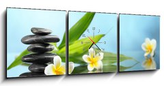 Obraz s hodinami 3D třídílný - 150 x 50 cm F_BM68018775 - Spa still life