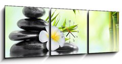 Obraz s hodinami 3D tdln - 150 x 50 cm F_BM68618057 - spa massage treatment in garden with frangipani and bamboo
