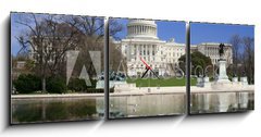 Obraz s hodinami 3D tdln - 150 x 50 cm F_BM6888371 - Washington DC, US Capitol building