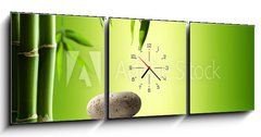 Obraz s hodinami   spa background with bamboo and stones on water, 150 x 50 cm