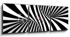 Obraz s hodinami 3D tdln - 150 x 50 cm F_BM69748661 - Black and white abstract