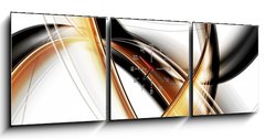 Obraz s hodinami   nowoczesna abstrakcja, 150 x 50 cm