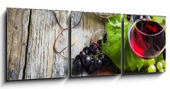 Obraz s hodinami 3D tdln - 150 x 50 cm F_BM69998966 - Wine