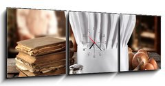Obraz s hodinami 3D tdln - 150 x 50 cm F_BM70223492 - cook