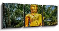 Obraz s hodinami 3D tdln - 150 x 50 cm F_BM71319331 - Buddha statue