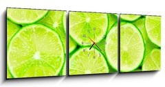 Obraz s hodinami 3D tdln - 150 x 50 cm F_BM71346931 - Lime Background