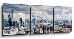 Obraz s hodinami   The City of London Panorama, 150 x 50 cm