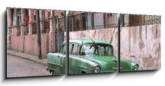 Obraz s hodinami 3D tdln - 150 x 50 cm F_BM7141463 - classic car - la havana - Cuba - klasick auto