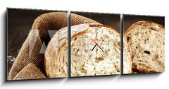 Obraz s hodinami   bread, 150 x 50 cm
