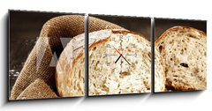 Obraz s hodinami 3D tdln - 150 x 50 cm F_BM71605987 - bread - chlb