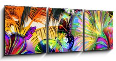 Obraz s hodinami 3D tdln - 150 x 50 cm F_BM7162456 - sunset beach