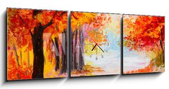 Obraz s hodinami 3D tdln - 150 x 50 cm F_BM71850437 - Oil painting landscape