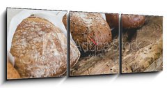 Obraz s hodinami 3D tdln - 150 x 50 cm F_BM72205297 - Delicious bread on the table