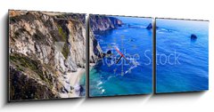 Obraz s hodinami 3D tdln - 150 x 50 cm F_BM72234211 - california coast