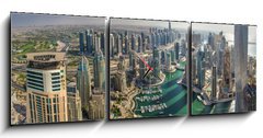 Obraz s hodinami 3D tdln - 150 x 50 cm F_BM72238284 - DUBAI, UAE - OKTOBER 10: Modern buildings in Dubai Marina, Dubai - DUBAI, Spojen arabsk emirty